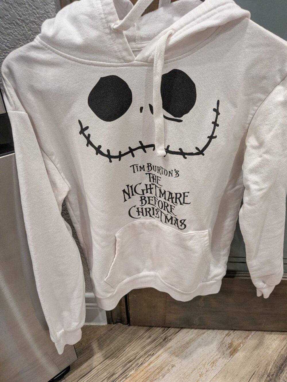 Disney Nightmare Before Christmas Jack Skellington White Hoodie Sweatshirt XS
